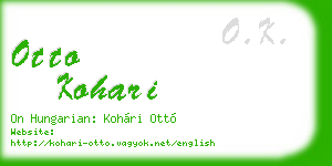 otto kohari business card