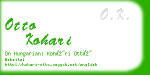 otto kohari business card